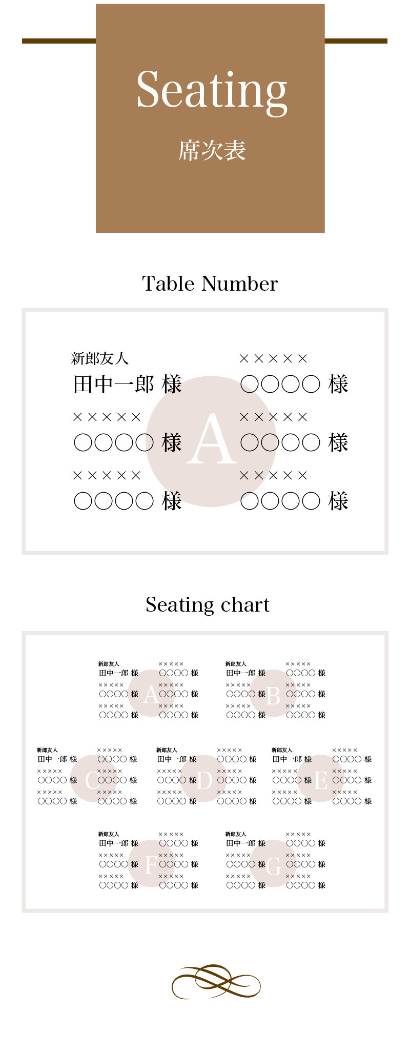 web席次表サンプル／ゲストの席次表