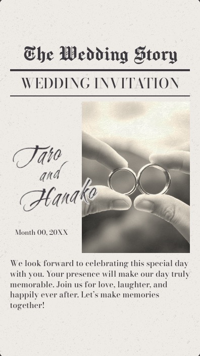 クラシックで個性的なWeb招待状｜The Wedding Story 招待デザイン