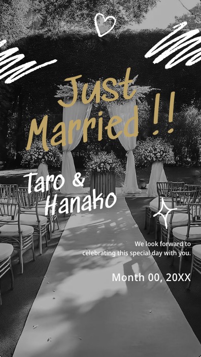 ナチュラル婚にぴったり！笑顔あふれるWeb席次表テンプレート