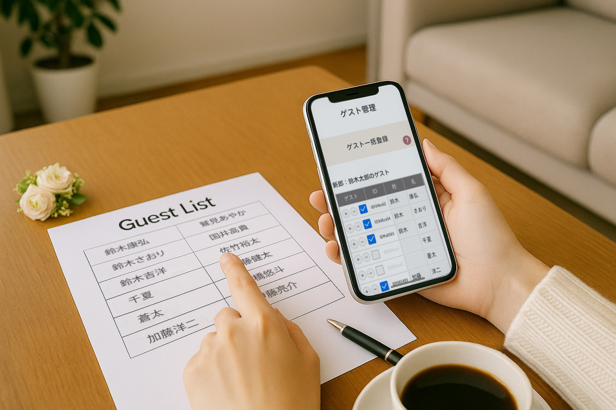 web席次表のゲストを登録するイメージ